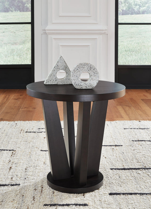 Chasinfield Dark Brown End Table - Ella Furniture