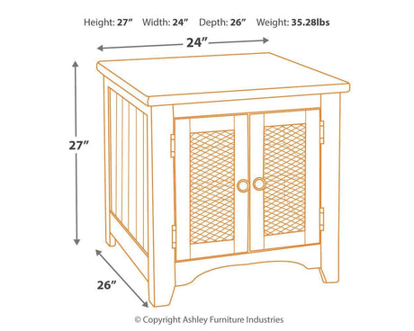 Wystfield White/Brown End Table - Ella Furniture
