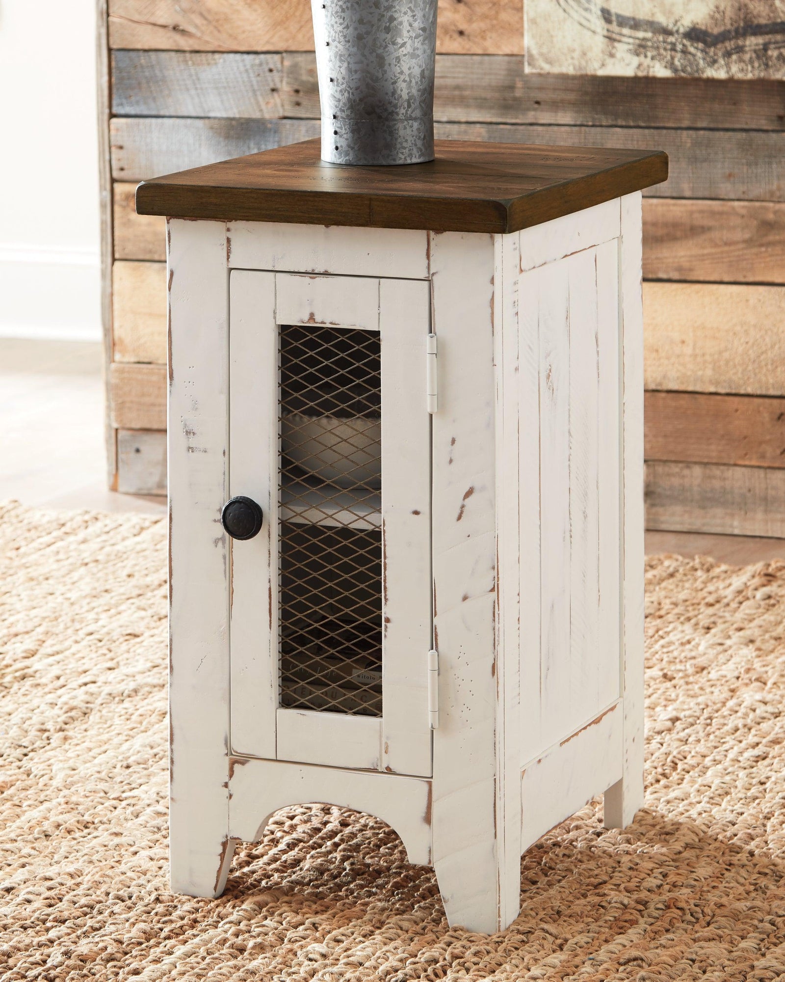 Wystfield White/Brown Chairside End Table - Ella Furniture