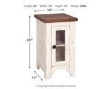 Wystfield White/Brown Chairside End Table - Ella Furniture