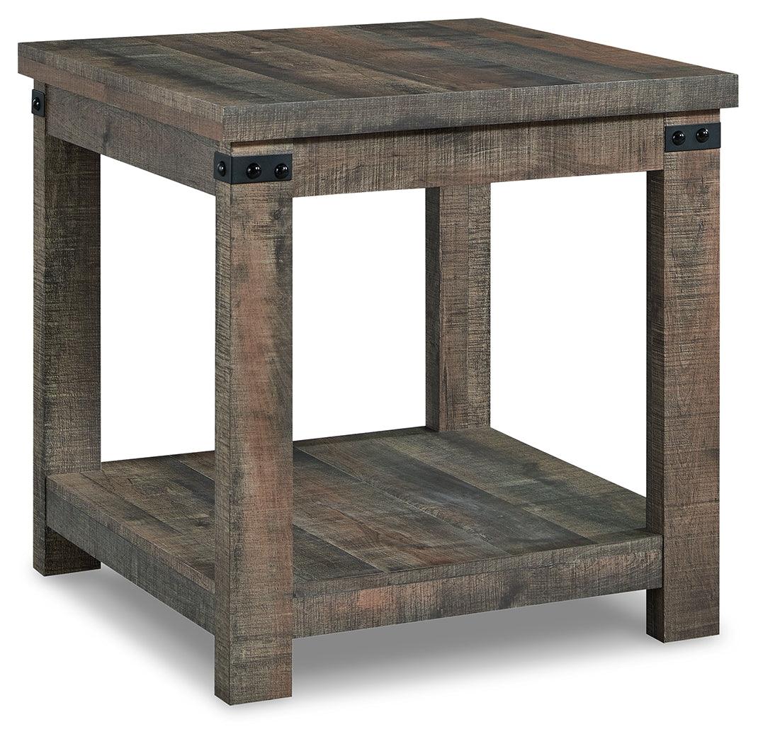 Hollum Rustic Brown End Table - Ella Furniture