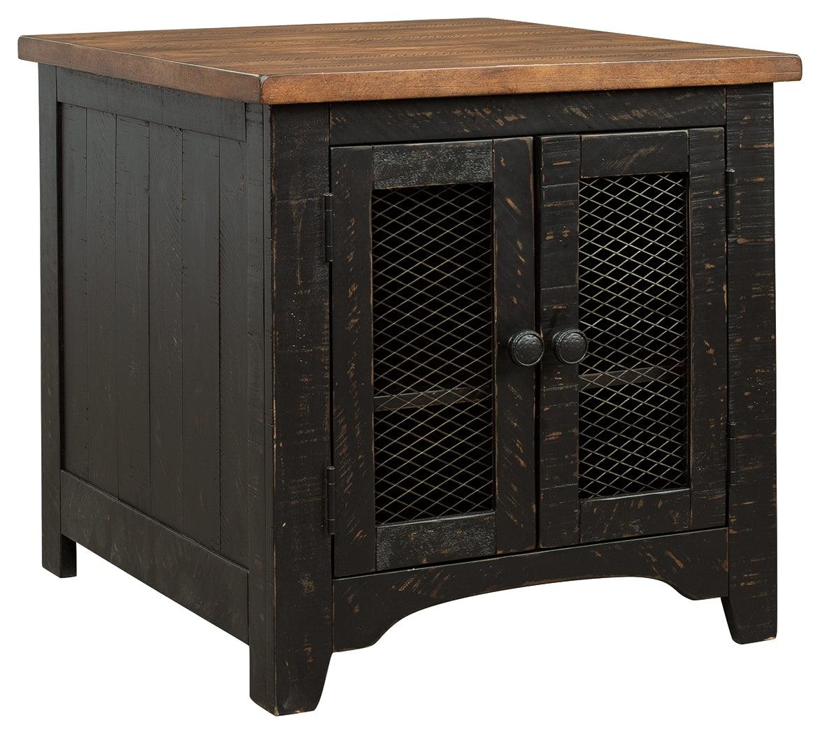 Valebeck Black/brown End Table - Ella Furniture