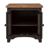 Valebeck Black/brown End Table - Ella Furniture