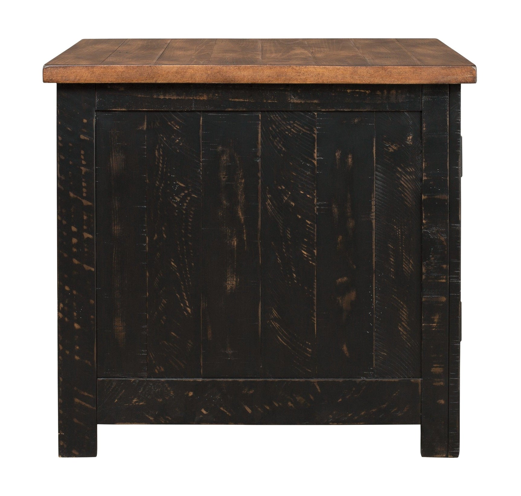 Valebeck Black/brown End Table - Ella Furniture