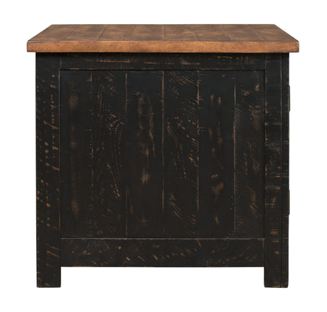 Valebeck Black/brown End Table - Ella Furniture