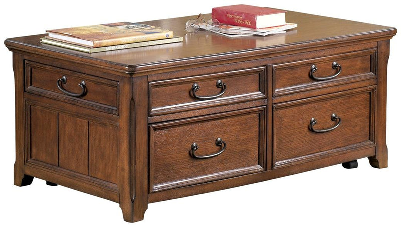 Woodboro Dark Brown Coffee Table With Lift Top - Ella Furniture