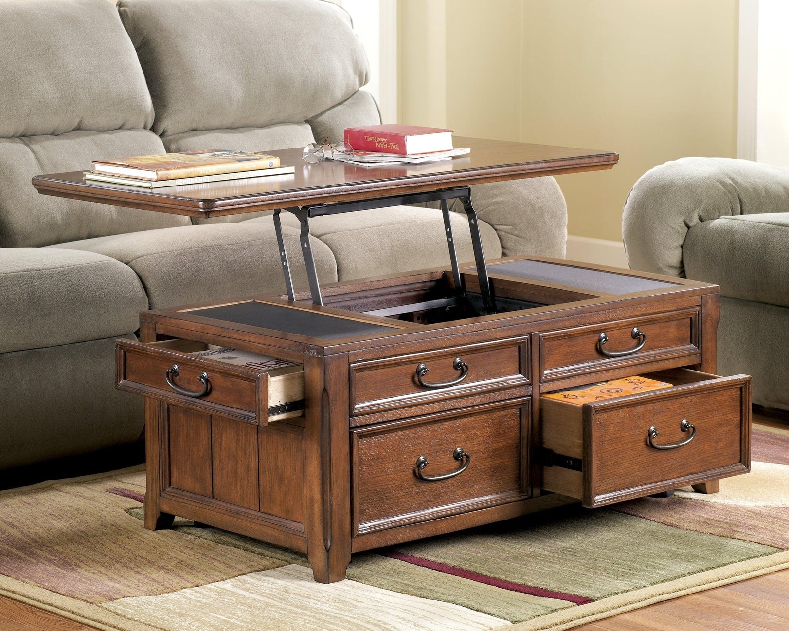 Woodboro Dark Brown Coffee Table With Lift Top