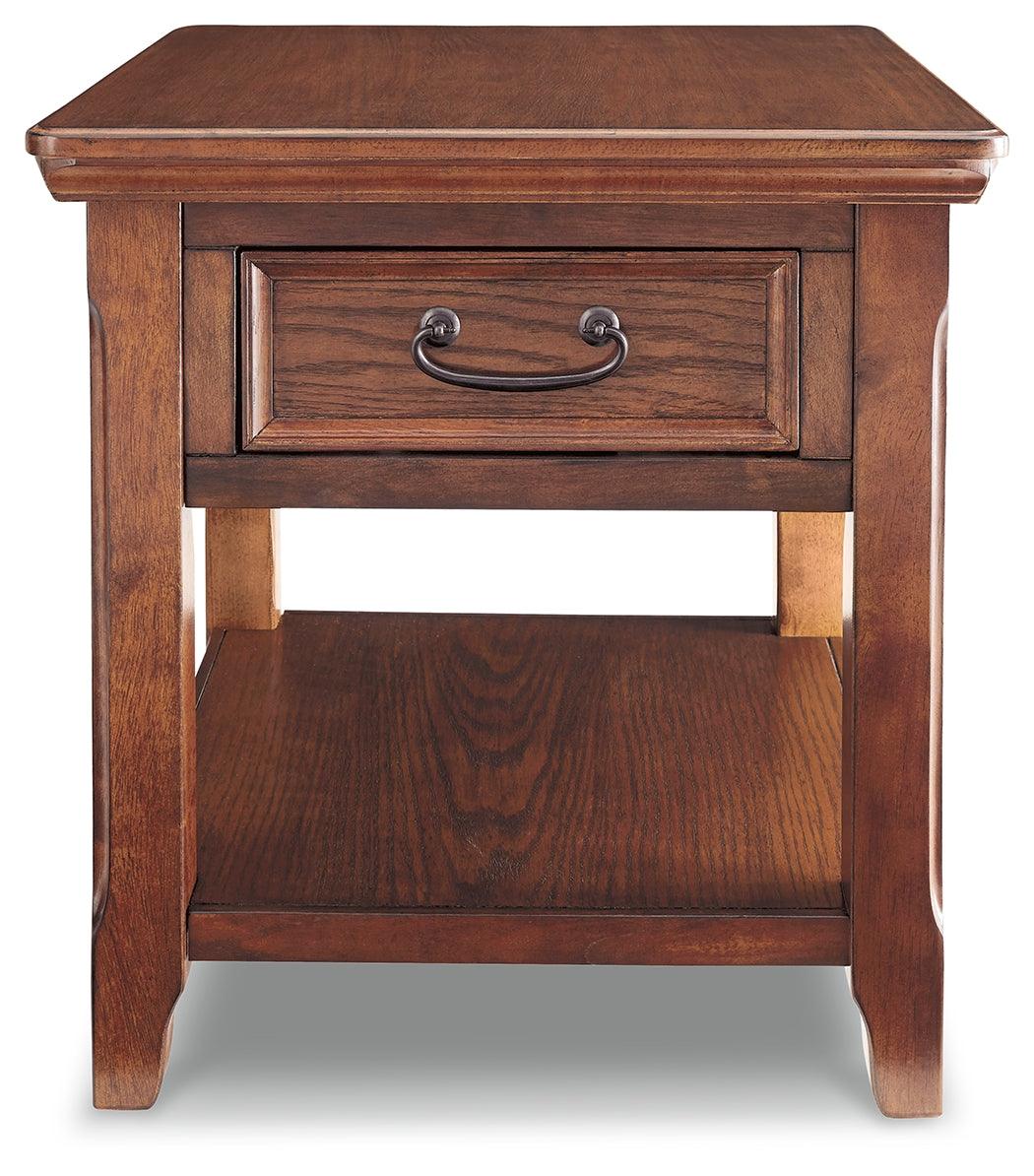 Woodboro Dark Brown End Table - Ella Furniture