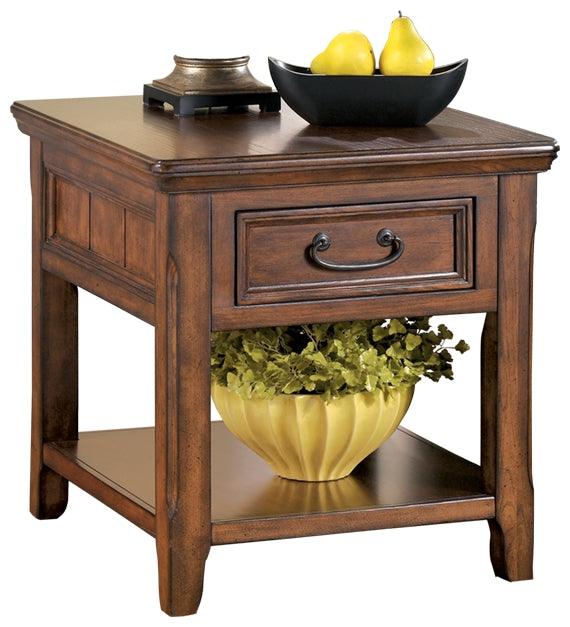 Woodboro Dark Brown End Table - Ella Furniture