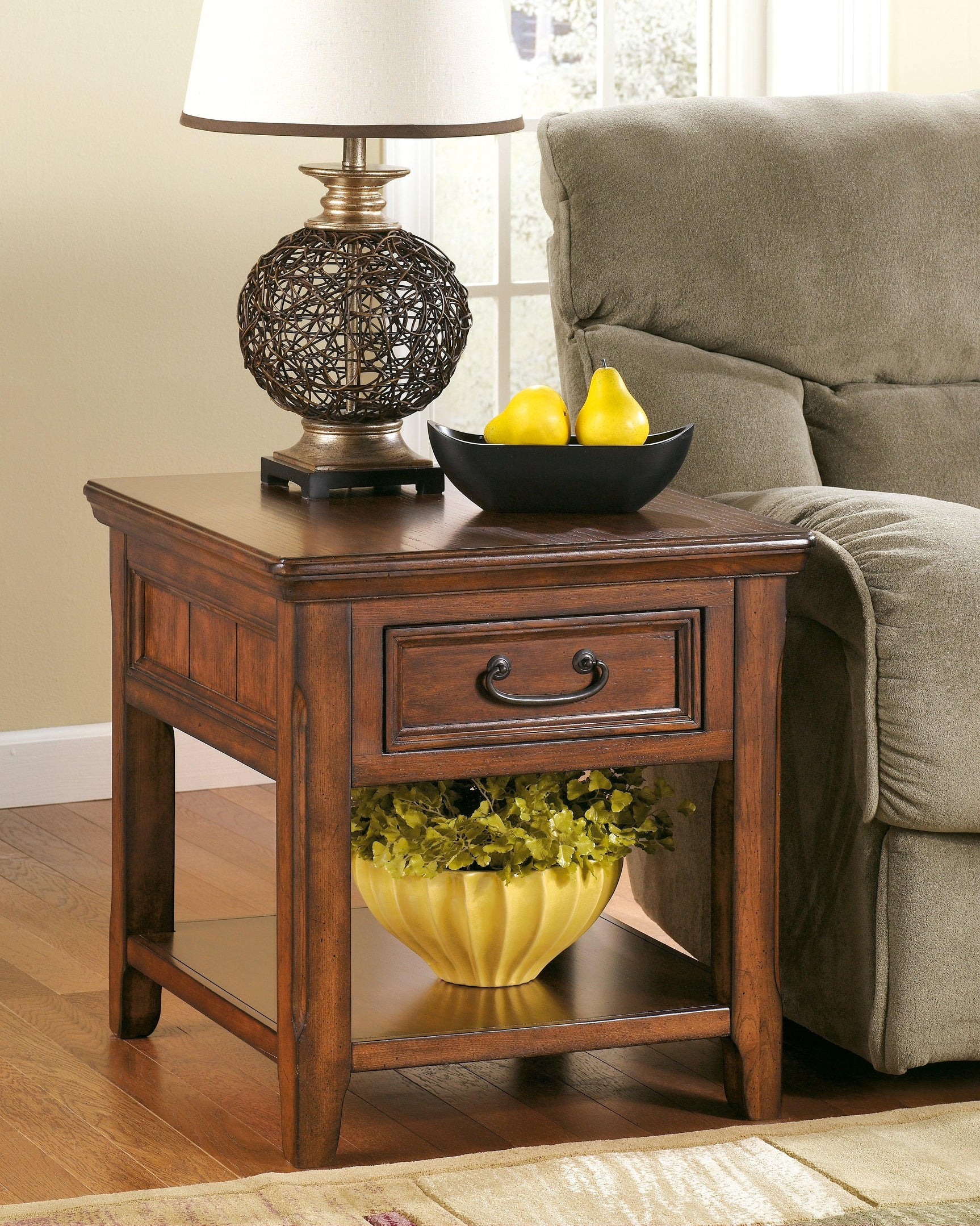 Woodboro Dark Brown End Table - Ella Furniture