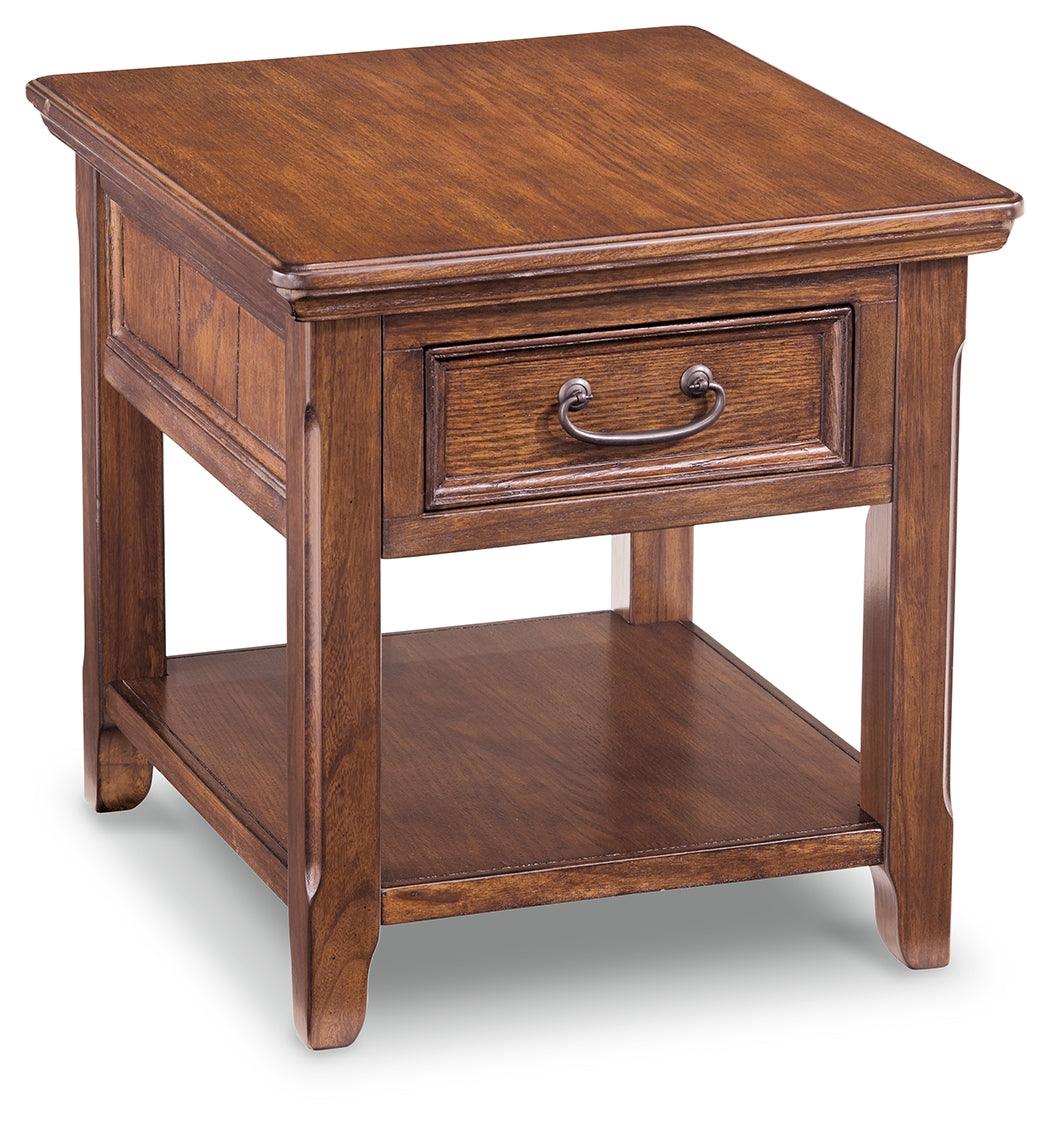 Woodboro Dark Brown End Table - Ella Furniture