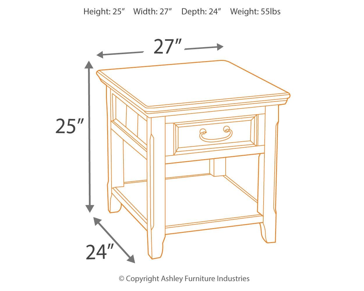 Woodboro Dark Brown End Table - Ella Furniture