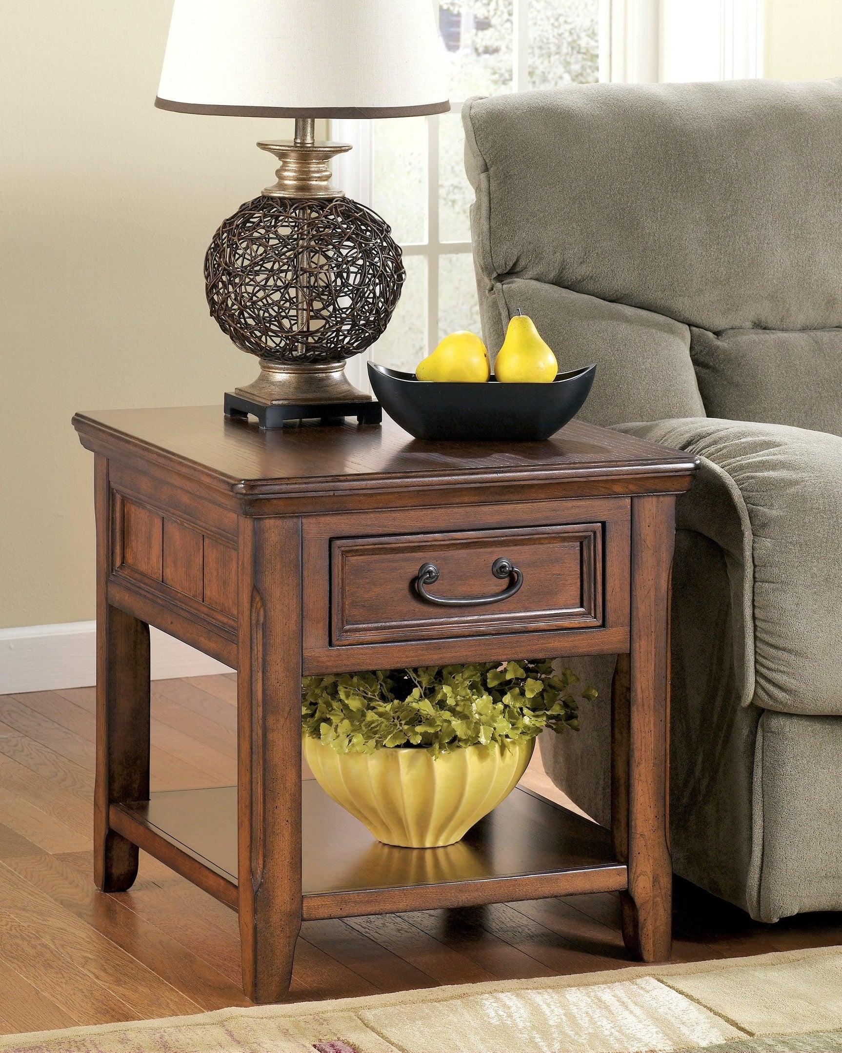 Woodboro Dark Brown End Table - Ella Furniture