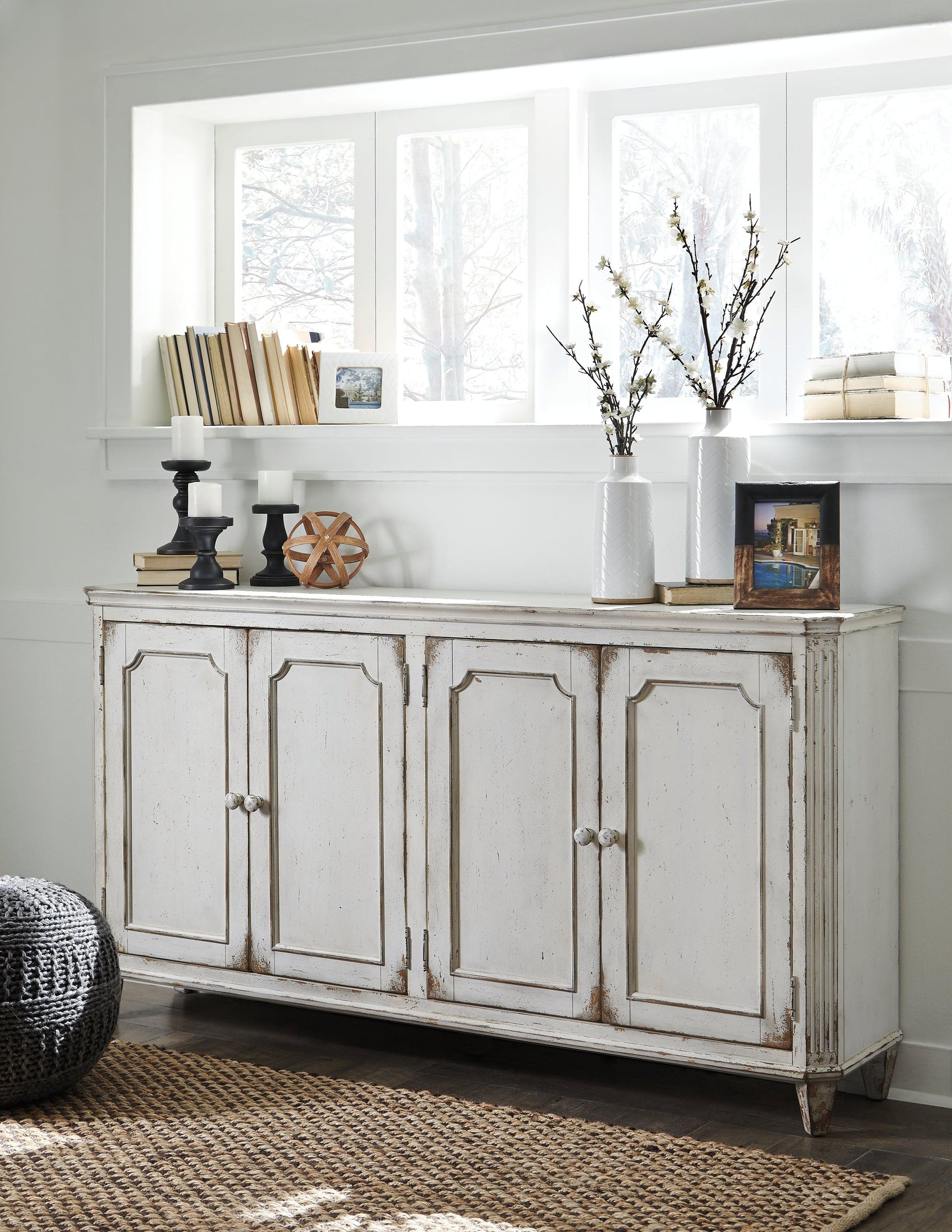 Mirimyn Antique White Accent Cabinet - Ella Furniture