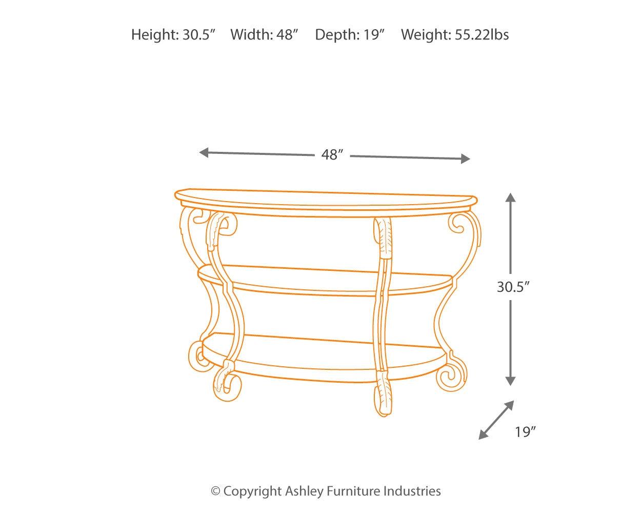 Nestor Medium Brown Sofa/console Table - Ella Furniture