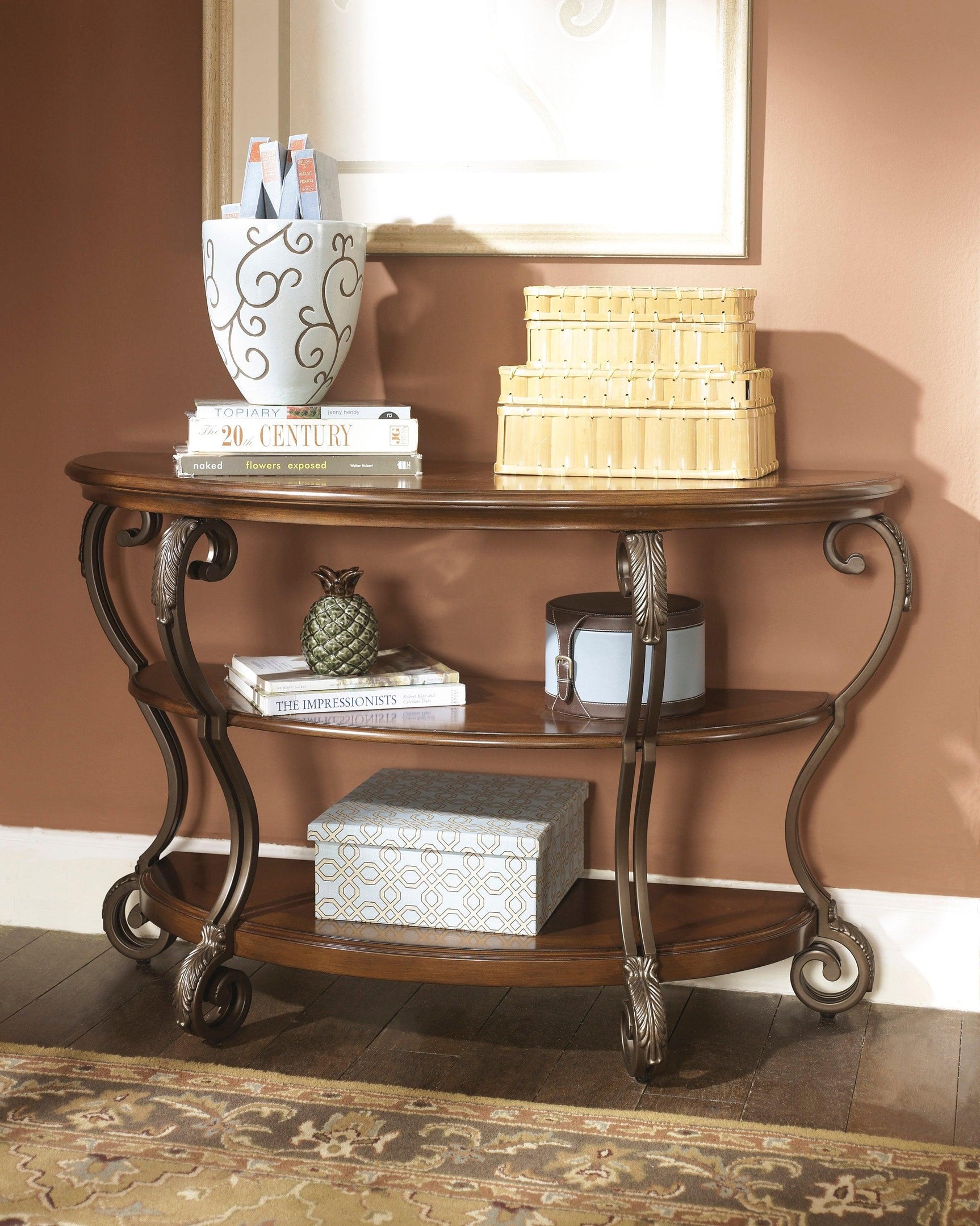 Nestor Medium Brown Sofa/console Table - Ella Furniture