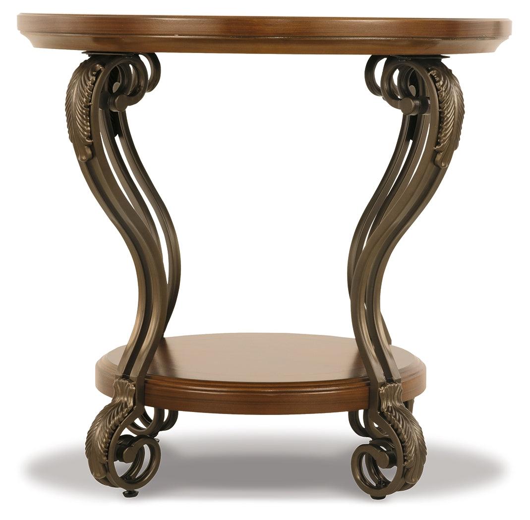 Nestor Medium Brown End Table - Ella Furniture