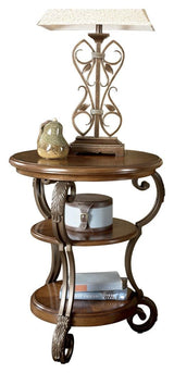 Nestor Medium Brown Chairside End Table - Ella Furniture