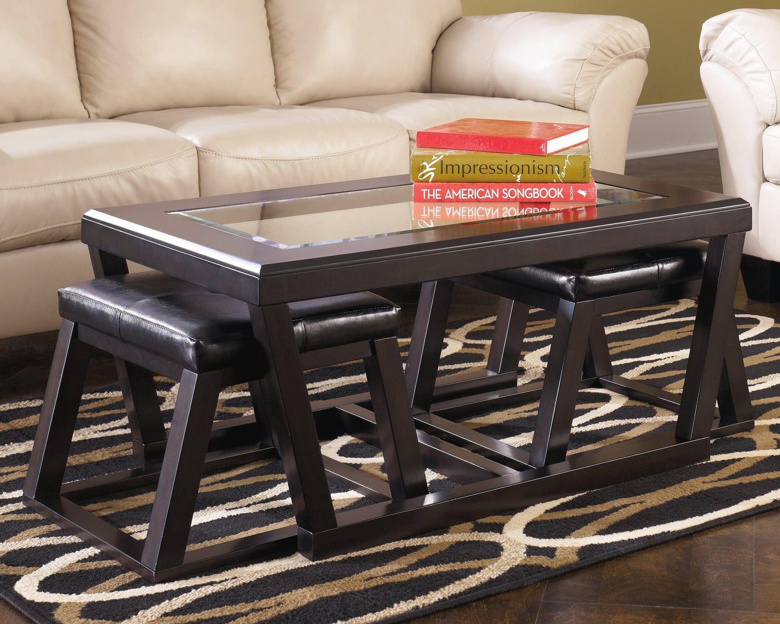 Kelton Espresso Coffee Table With 1 End Table