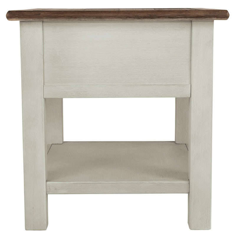 Bolanburg Two-tone Chairside End Table With Usb Ports & Outlets - Ella Furniture