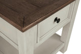 Bolanburg Two-tone Chairside End Table With Usb Ports & Outlets - Ella Furniture