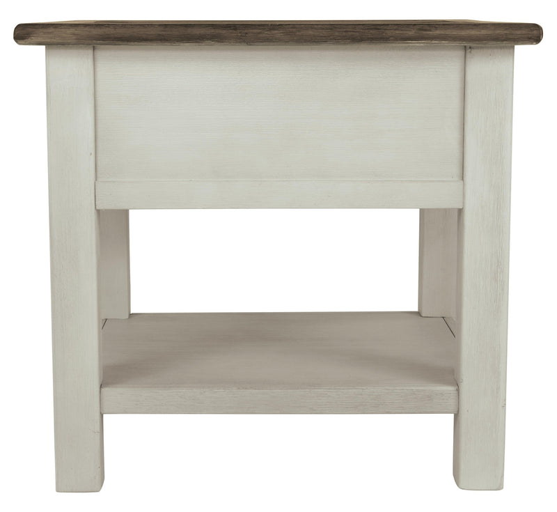 Bolanburg Two-tone Chairside End Table With Usb Ports & Outlets - Ella Furniture
