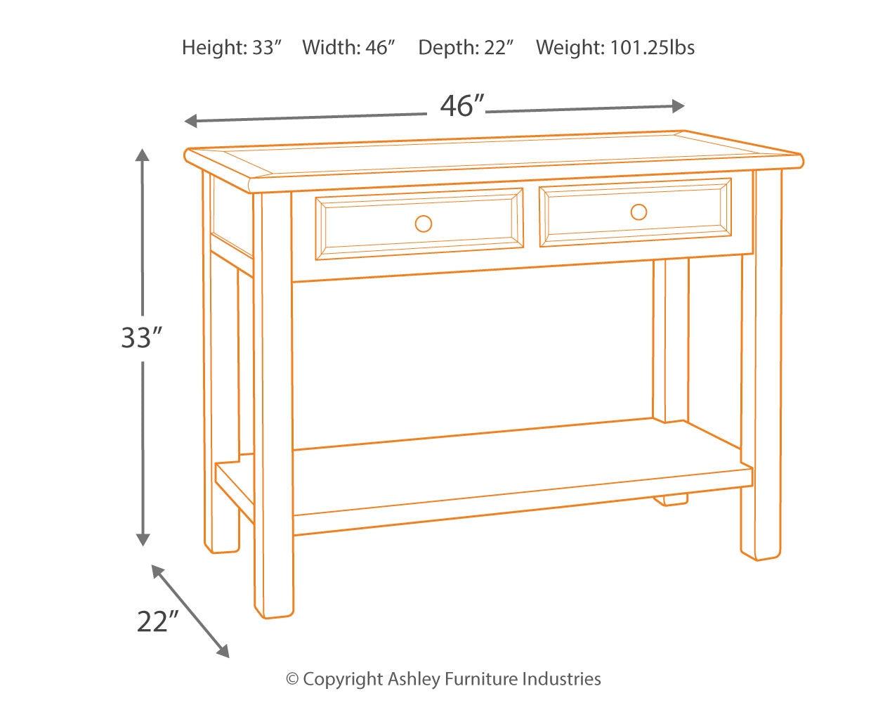 Bolanburg Two-tone Sofa/console Table - Ella Furniture