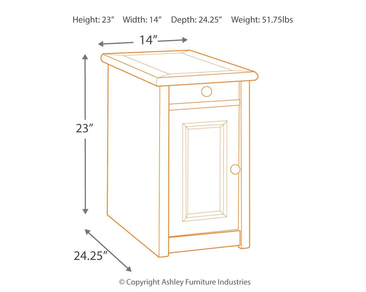 Bolanburg Two-tone Chairside End Table With Usb Ports & Outlets - Ella Furniture