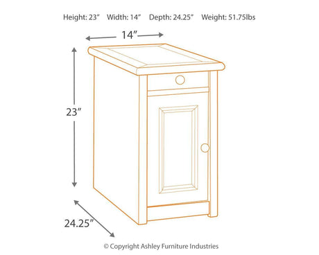 Bolanburg Two-tone Chairside End Table With Usb Ports & Outlets - Ella Furniture