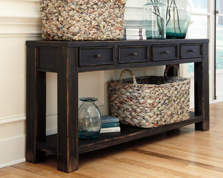 Gavelston Black Sofa/console Table - Ella Furniture