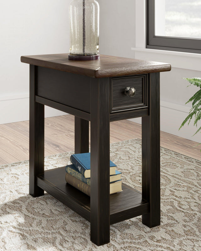 Tyler Creek Two-tone Chairside End Table - Ella Furniture