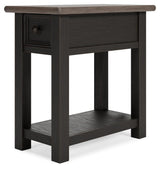 Tyler Creek Two-tone Chairside End Table - Ella Furniture