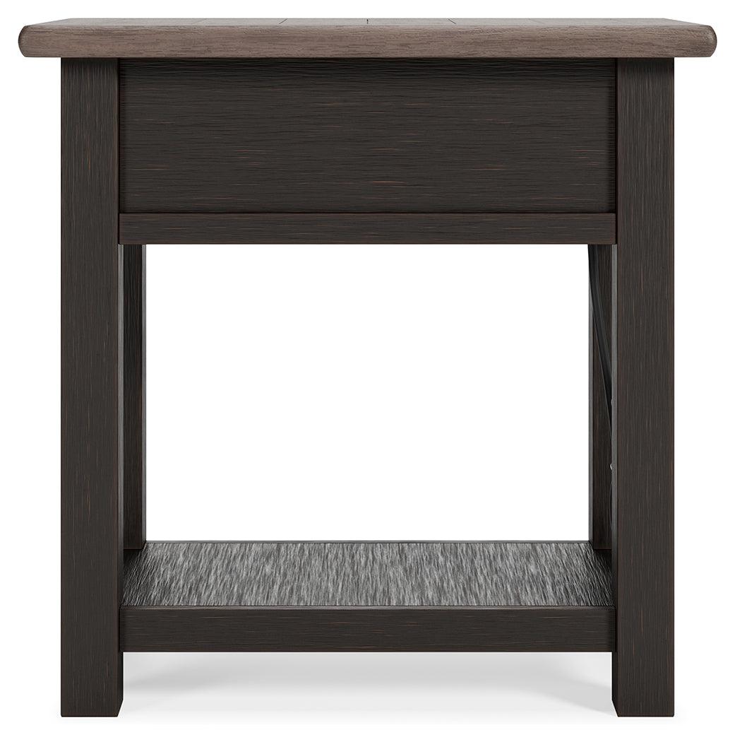 Tyler Creek Two-tone Chairside End Table - Ella Furniture