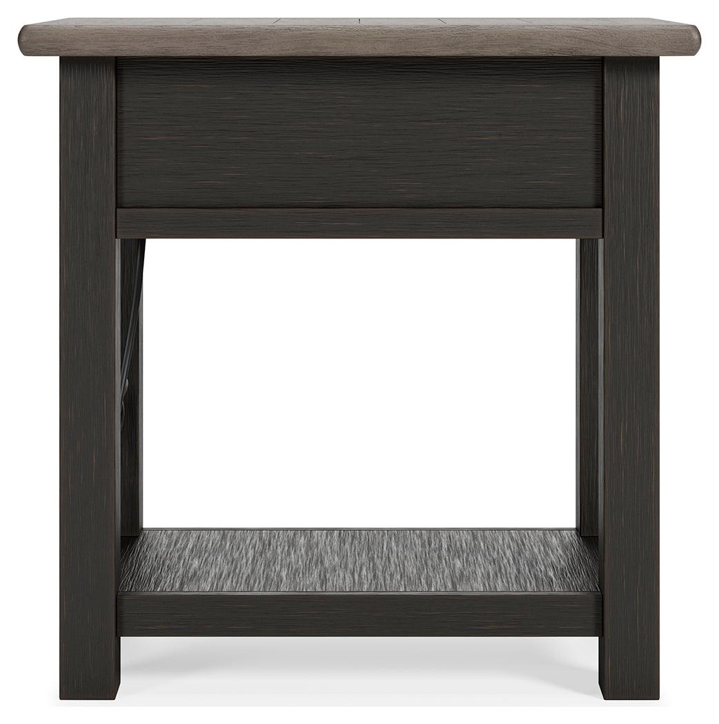 Tyler Creek Two-tone Chairside End Table - Ella Furniture