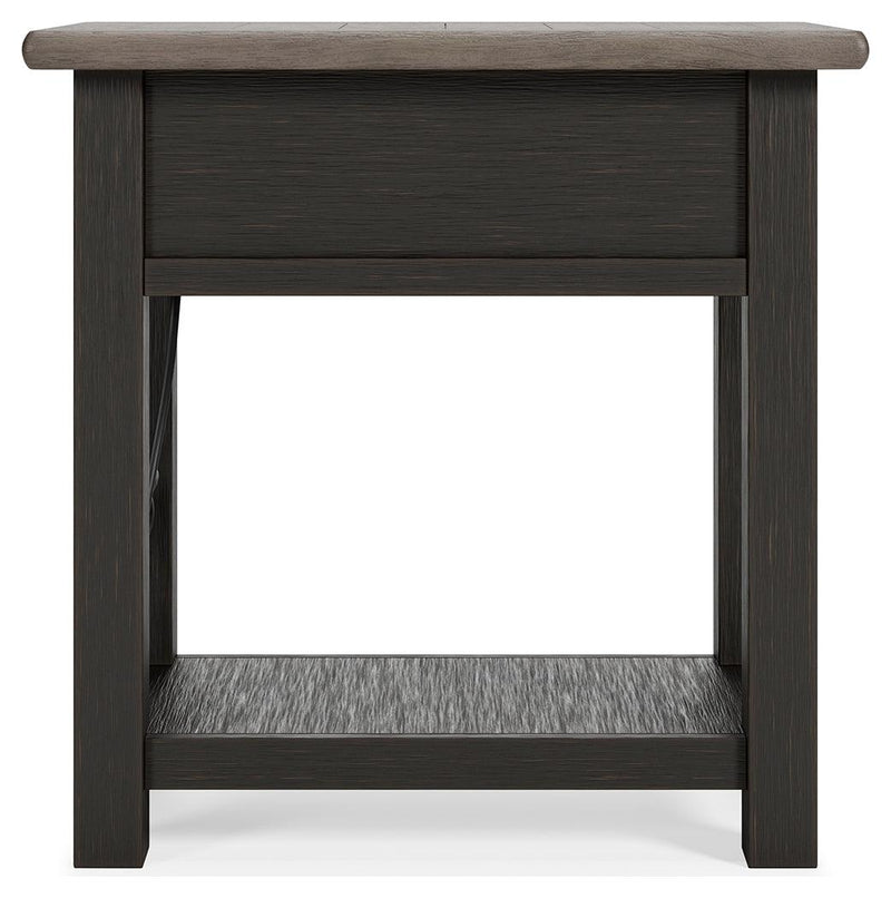 Tyler Creek Two-tone Chairside End Table - Ella Furniture