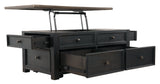 Tyler Creek Grayish Brown/Black Coffee Table With Lift Top - Ella Furniture