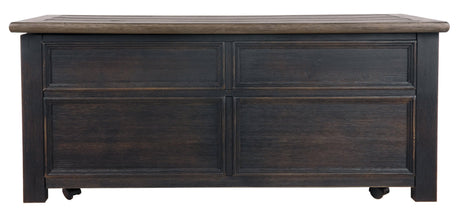 Tyler Creek Lift-Top Coffee Table in grayish brown and black finish