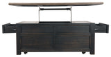 Tyler Creek Grayish Brown/Black Coffee Table With Lift Top - Ella Furniture