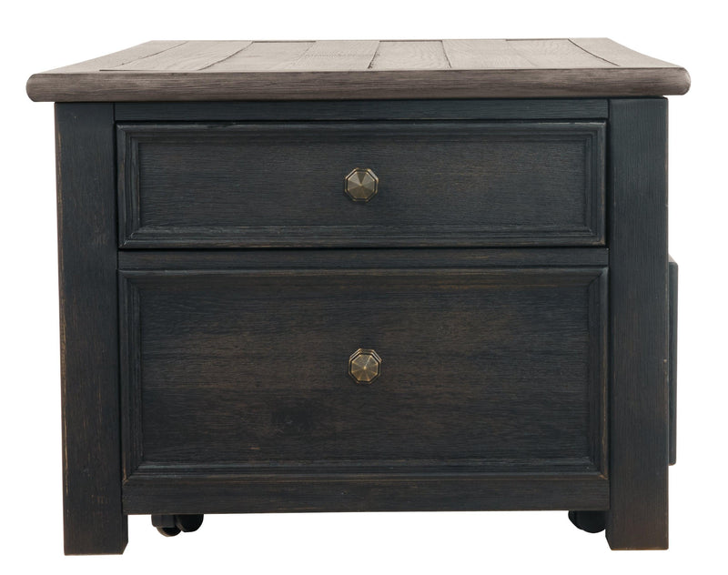 Tyler Creek Grayish Brown/Black Coffee Table With Lift Top