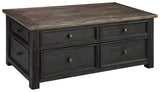 Tyler Creek Grayish Brown/Black Coffee Table With Lift Top - Ella Furniture