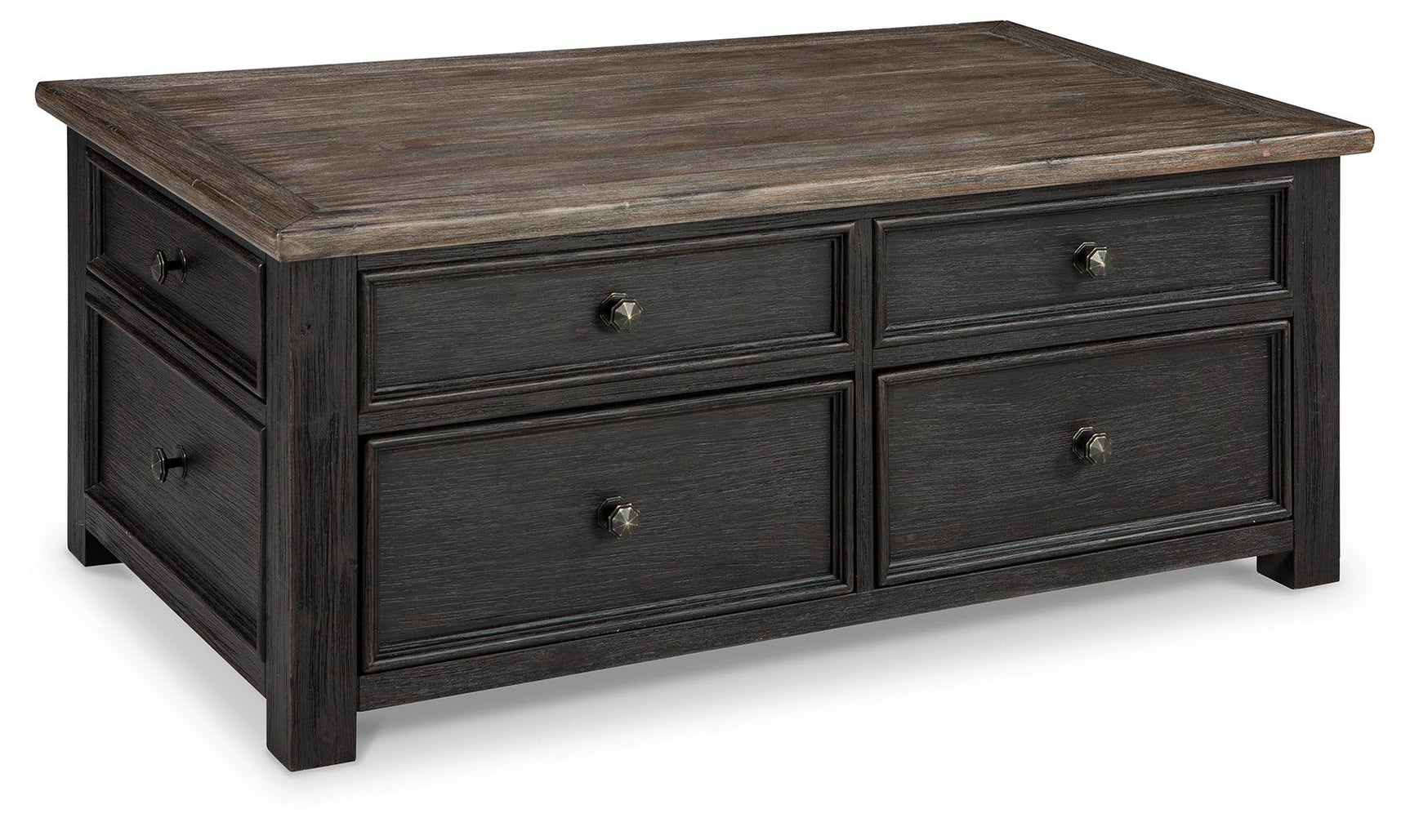 Tyler Creek Grayish Brown/Black Coffee Table With Lift Top - Ella Furniture