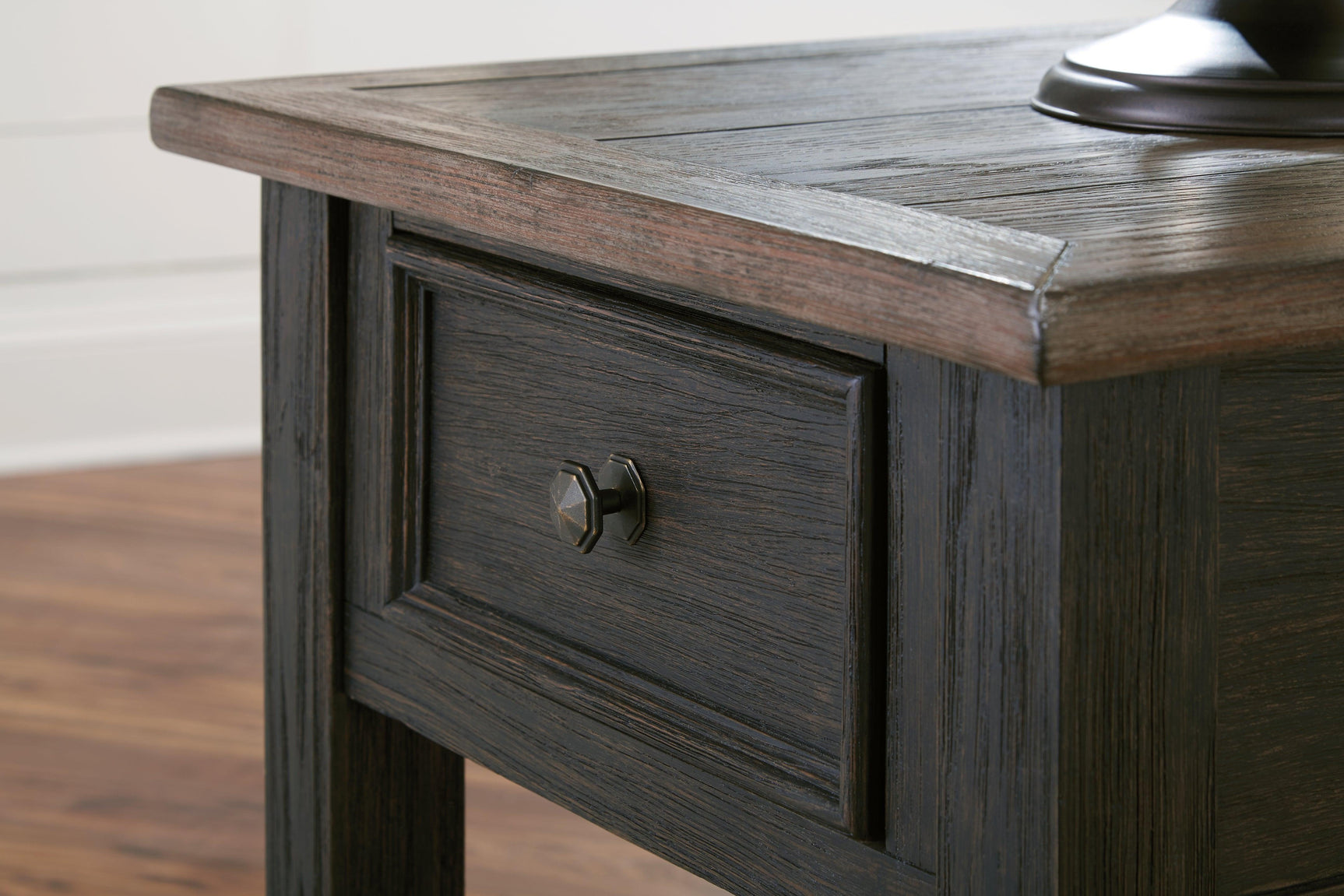 Tyler Creek Grayish Brown/Black End Table - Ella Furniture