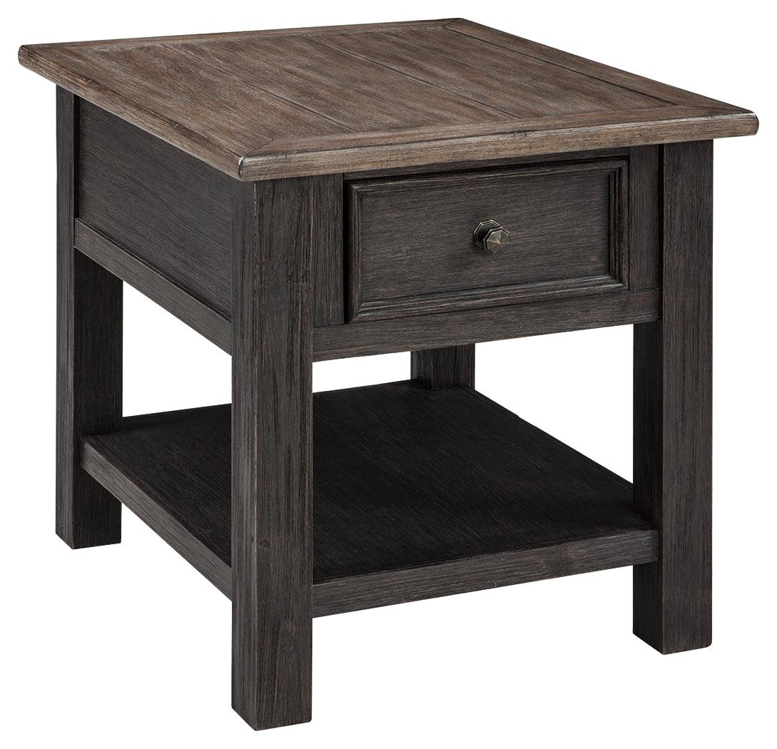 Tyler Grayish Brown/Black Creek Coffee Table With 2 End Tables - Ella Furniture