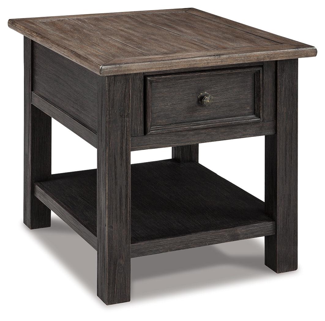 Tyler Creek Grayish Brown/Black End Table - Ella Furniture