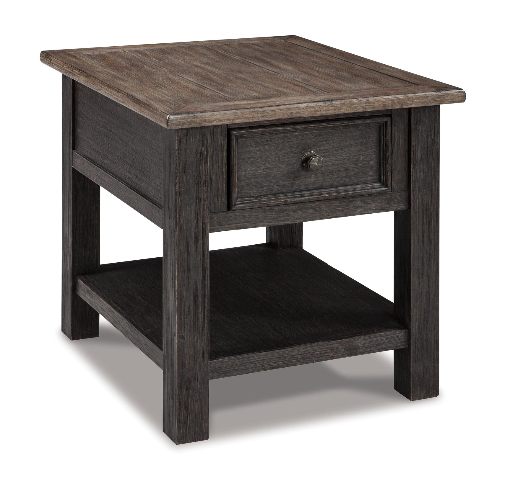 Tyler Creek Grayish Brown/Black End Table - Ella Furniture