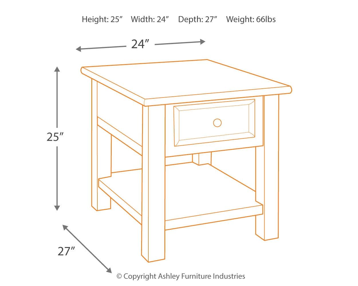 Tyler Creek Grayish Brown/Black End Table - Ella Furniture