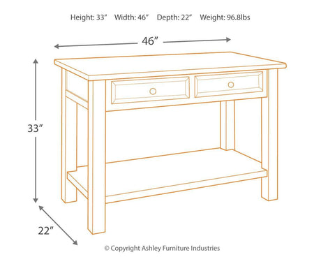 Tyler Creek Grayish Brown/Black Sofa/console Table - Ella Furniture