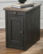 Tyler Creek Grayish Brown/Black Chairside End Table With Usb Ports & Outlets - Ella Furniture