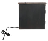 Tyler Creek Grayish Brown/Black Chairside End Table With Usb Ports & Outlets - Ella Furniture