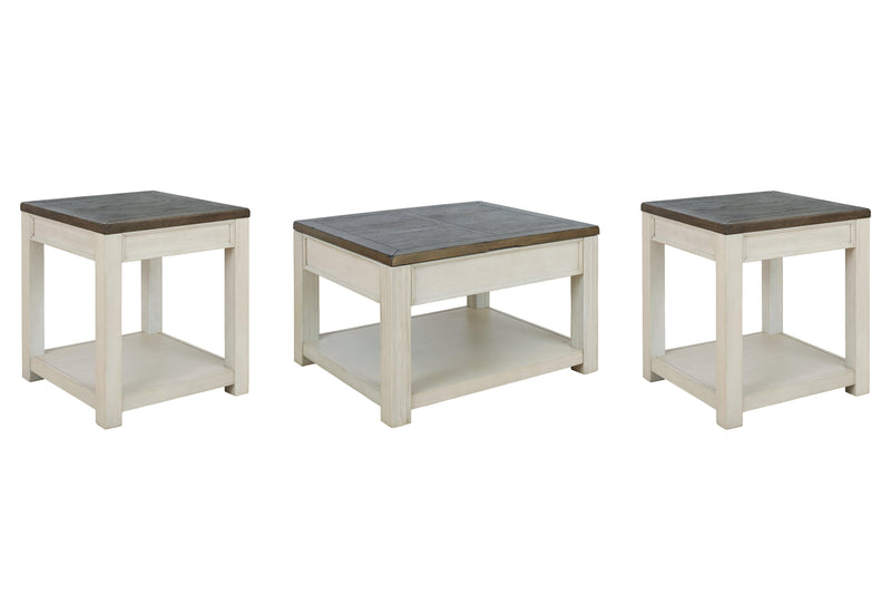 Bolanburg Brown/white Coffee Table With 2 End Tables - Ella Furniture